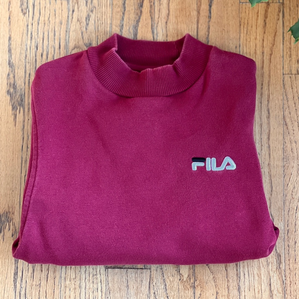 Urban Outfitters FILA XS Cropped Mock Neck Sweatshirt